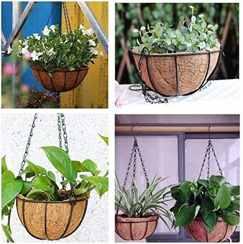LAVZAN eco-friendly coco liner on balcony planter.