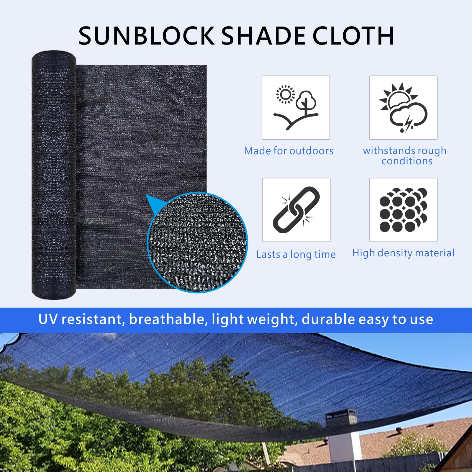 Lawcephun shade cloth cools the surrounding air and soil.
