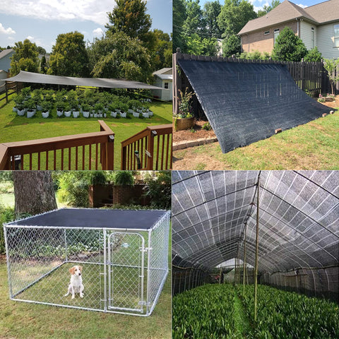 Lawcephun shade cloth as an outdoor windbreak for patio spaces.
