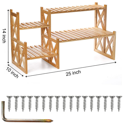 Lawei bamboo stand with trapezoid design for stable, space-saving display.