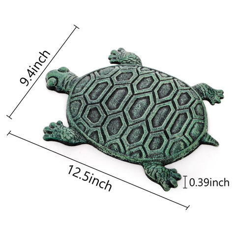 Lawei turtle stepping stone side view demonstrates slim profile blending with ground walkways