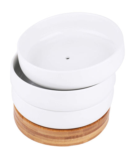 Lawei white ceramic planter with drainage holes for healthy succulents.