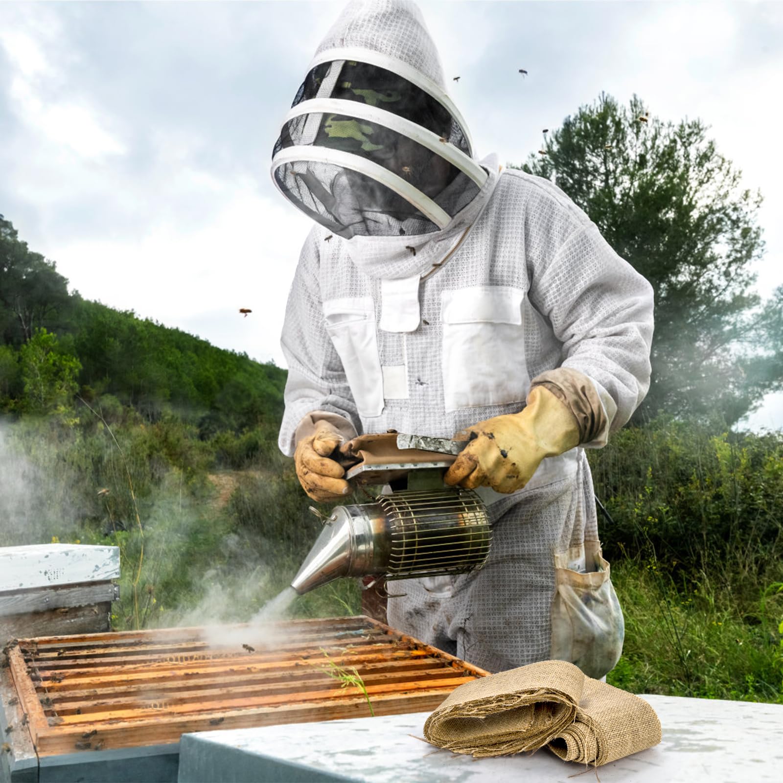 Lawei natural jute burlap smoker fuel for beekeeping efficiency