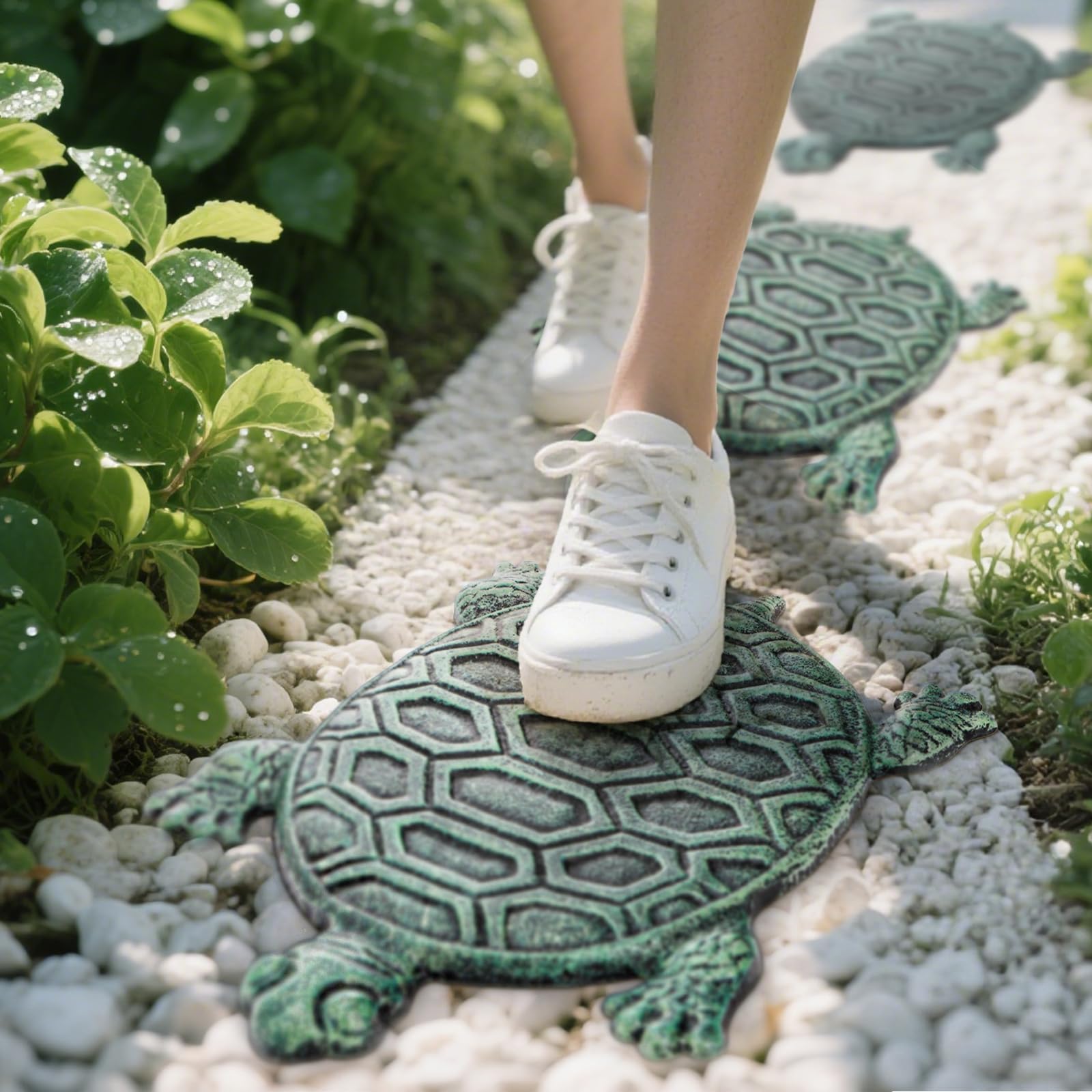 Lawei turtle stepping stone on patio enhances yard aesthetics while marking a walking route