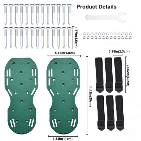 Lawn aerator shoes with heavy-duty spikes for durable soil aeration.