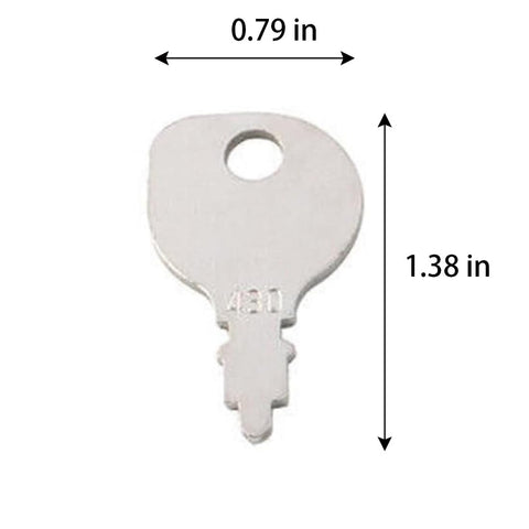Close-up of lawn mower ignition keys showing rugged metal construction for outdoor durability.