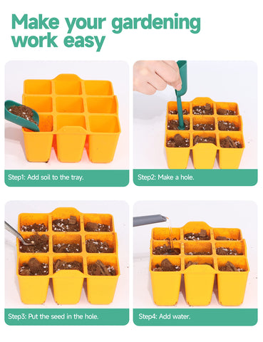 LAWNFUL 8-pack seed starter trays assembled and ready for seed germination