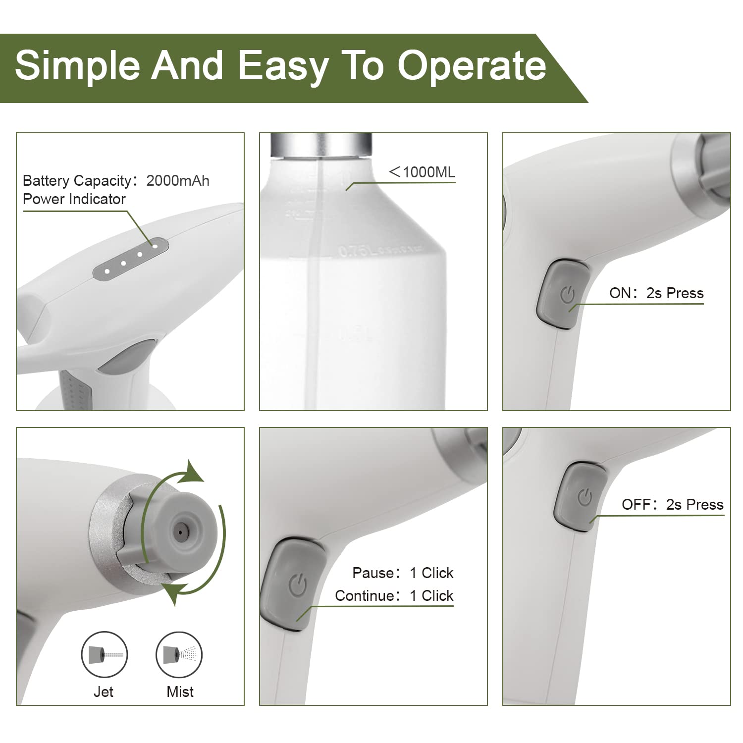 LAWNFUL electric spray bottle suitable for indoor and outdoor plants and quick tasks.
