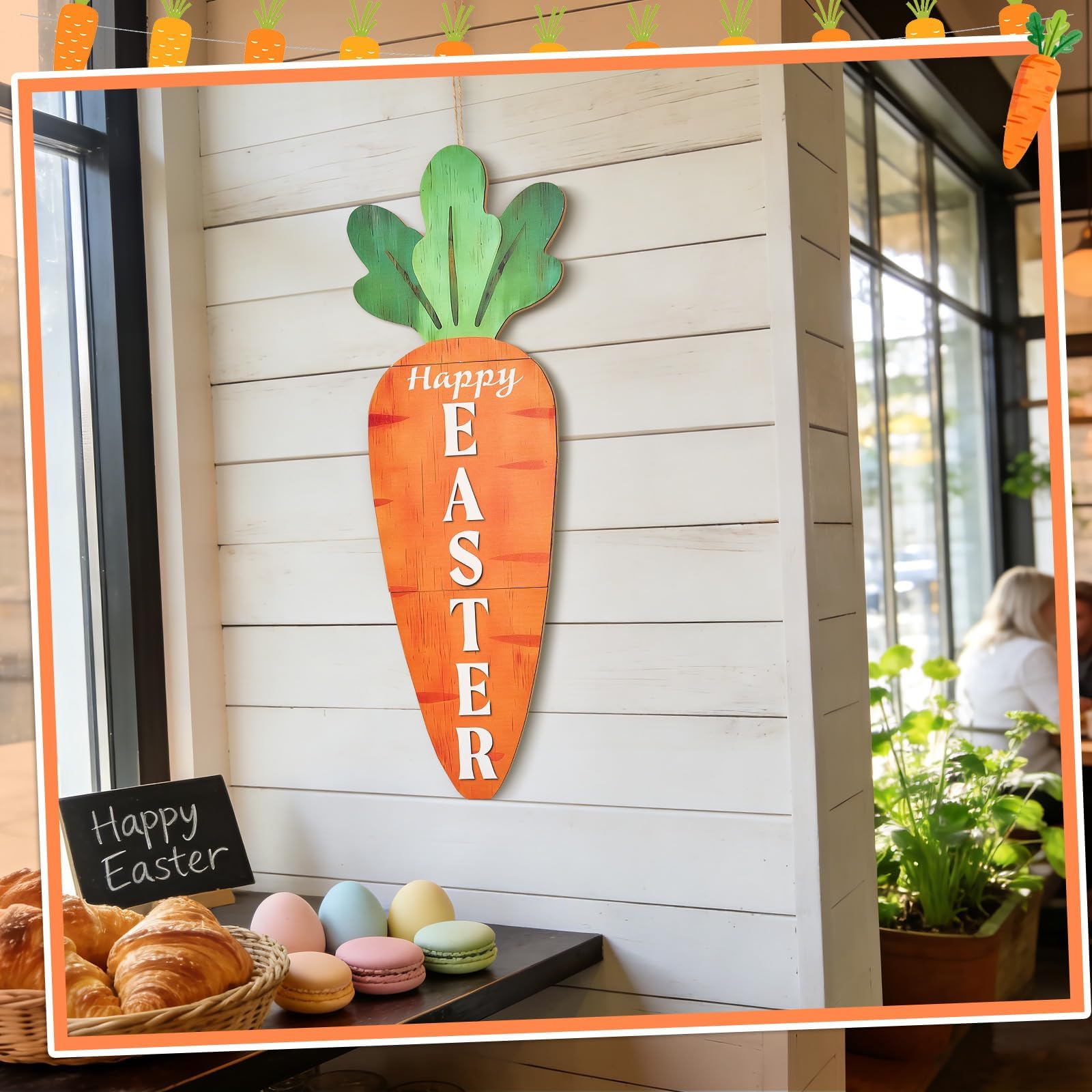 LawnIdyll porch decor carrot sign, weather-friendly indoor-outdoor use.