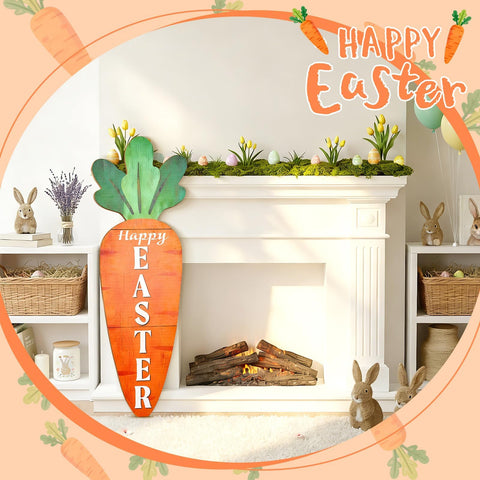 LawnIdyll wooden carrot sign texture, rustic farmhouse charm for entrances.