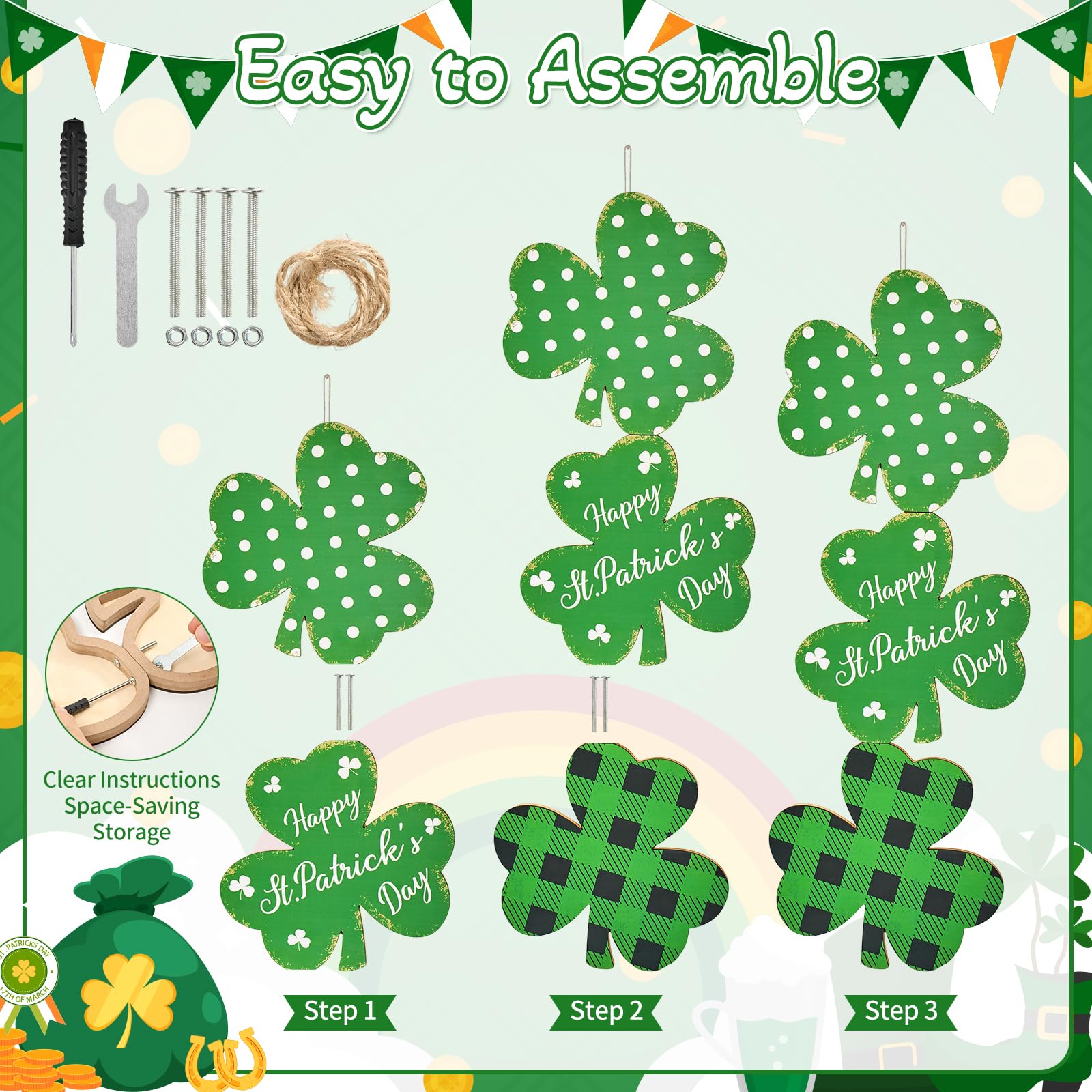 LawnIdyll St Patrick's decor brings seasonal cheer to doors, porches, and entryways.