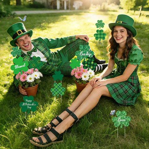 Waterproof sturdy plastic resists weather for lasting St Patrick s Day decor
