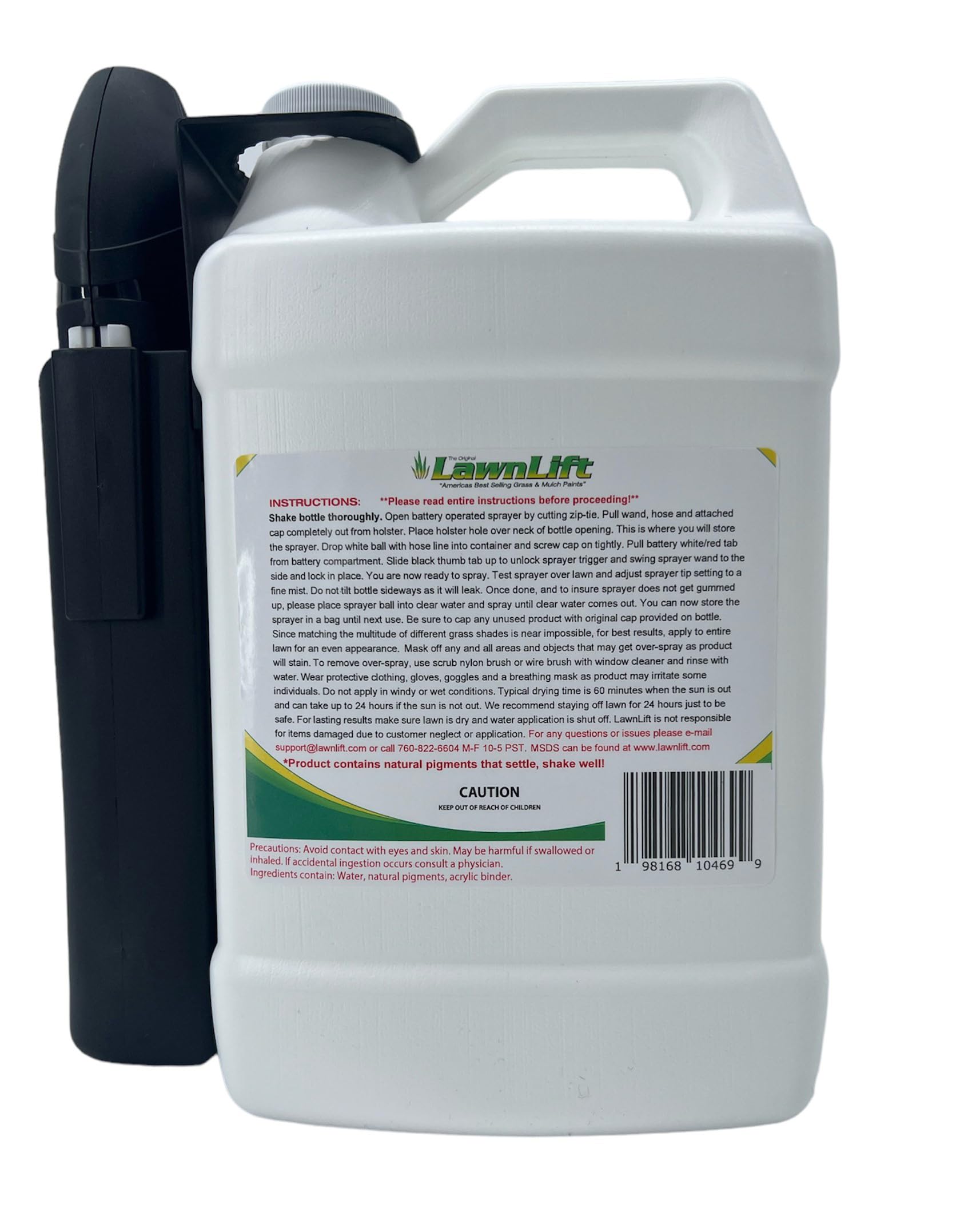 LawnLift shake and spray ready-to-use bottle in action
