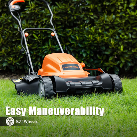LawnMaster 6-7 inch wheels enabling smooth turf navigation