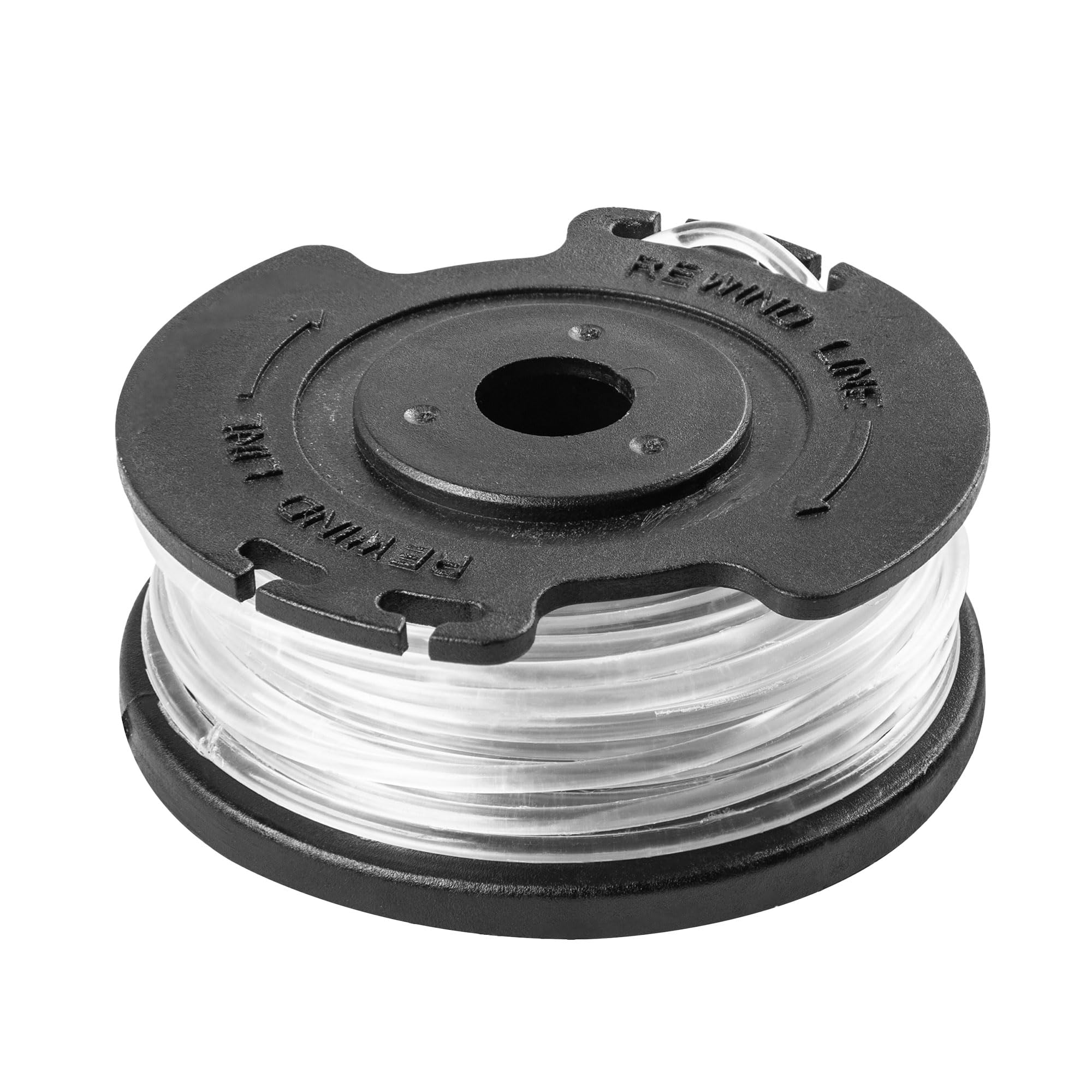 LawnMaster auto-feed spool illustrating uninterrupted trimming and quick line advancement.