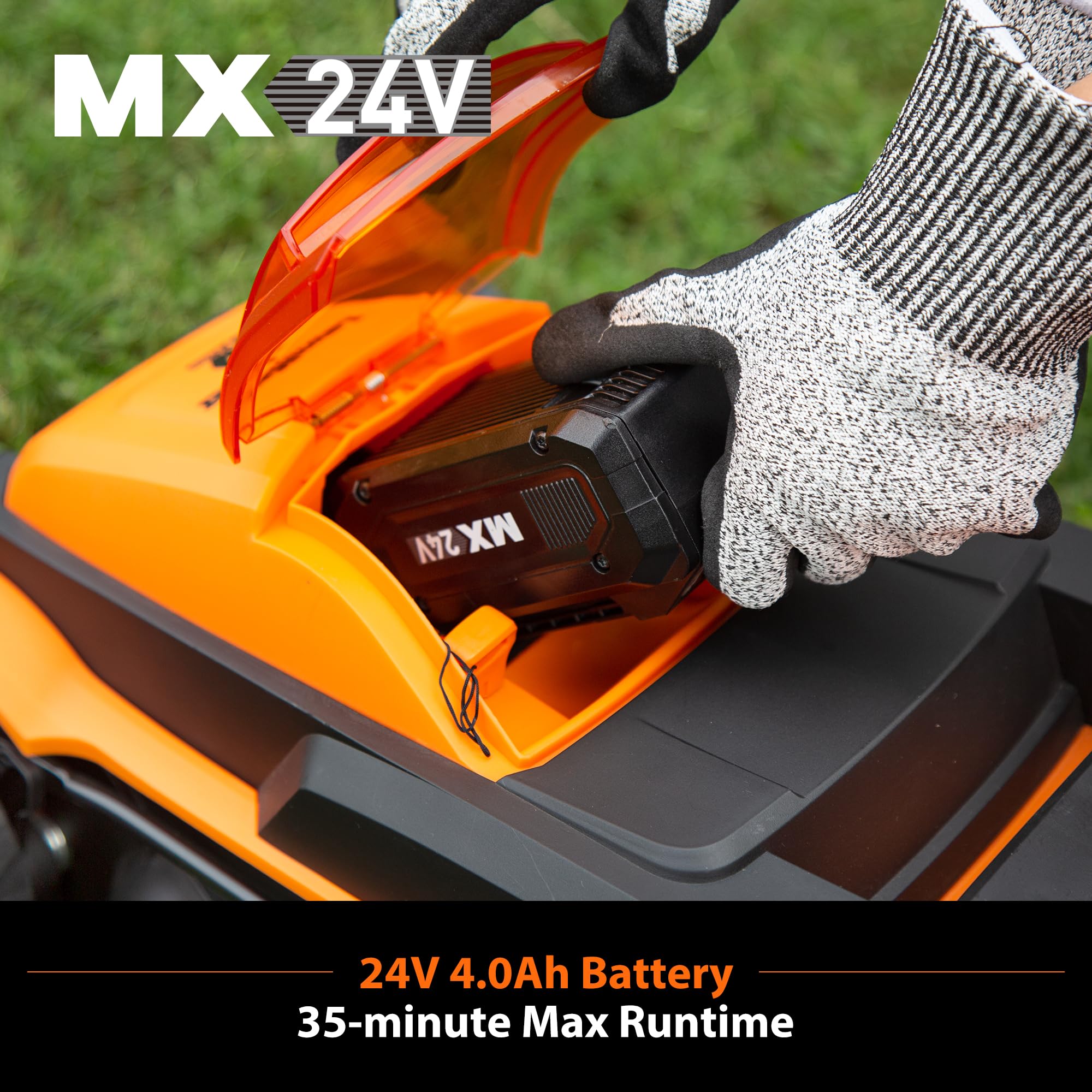 LawnMaster blower in action delivering 135 MPH air speed for debris clearance