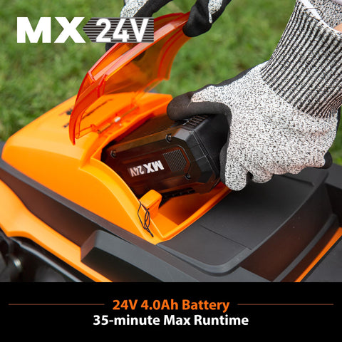 LawnMaster blower in action delivering 135 MPH air speed for debris clearance