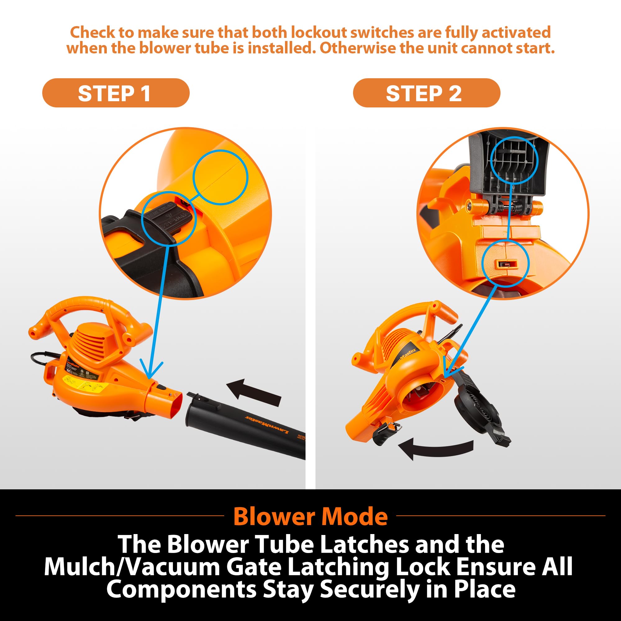 LawnMaster BV1210 two-speed control adapts to tasks.