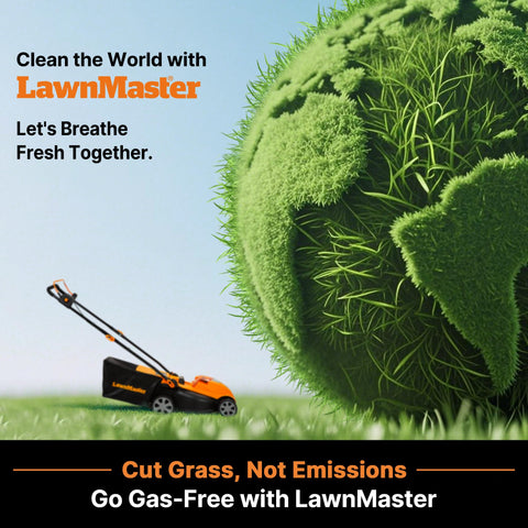 LawnMaster CLMF4815E carrying handle for easy transport