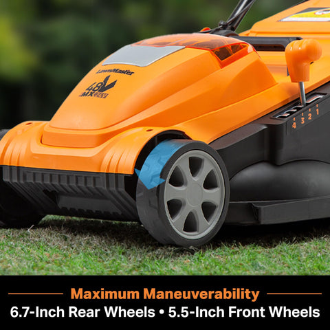 LawnMaster CLMF4815E four cutting heights for turf customization