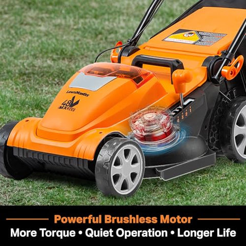 LawnMaster CLMF4815E dual charger speeds battery readiness