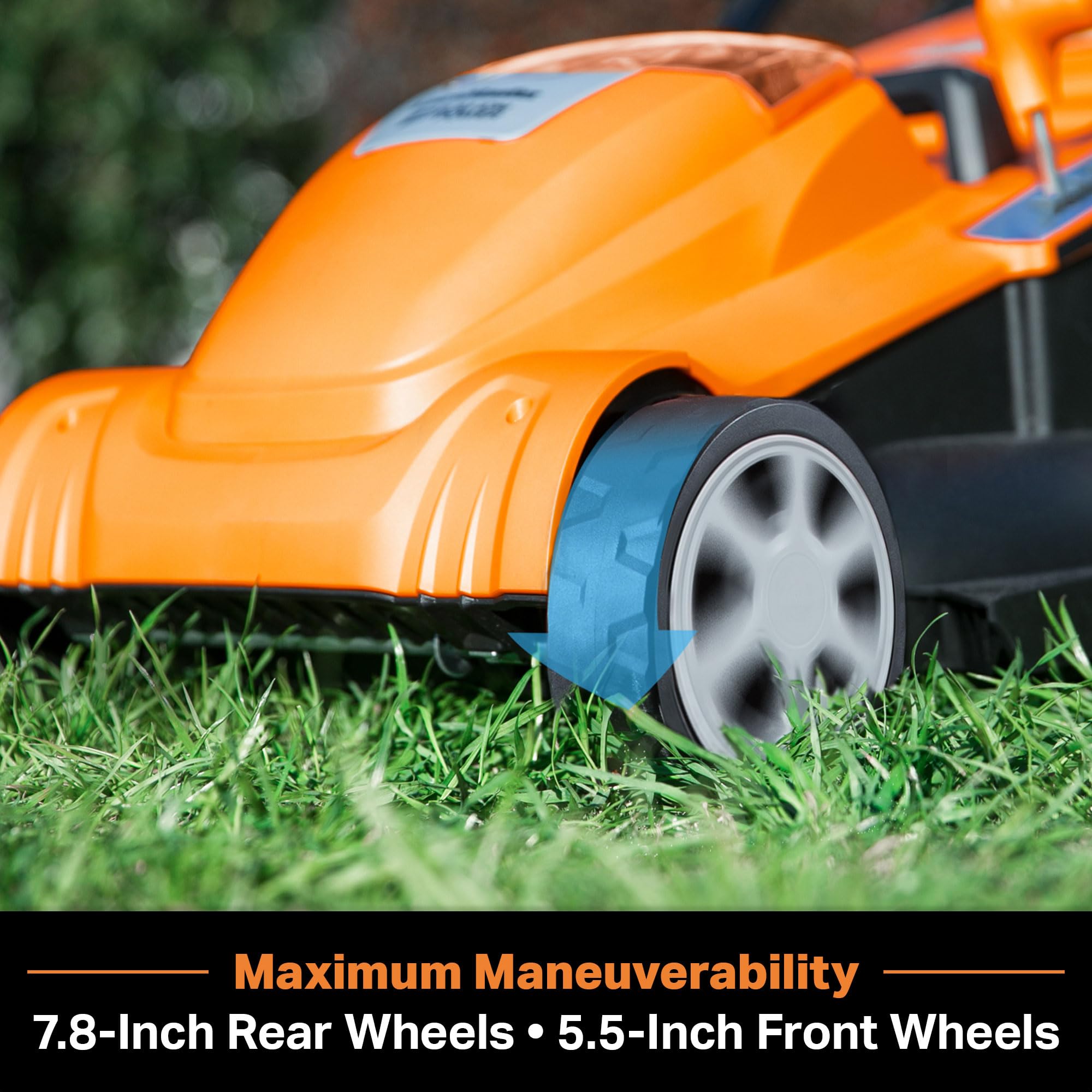 LawnMaster CLMF4817E carry handle design for easy lifting