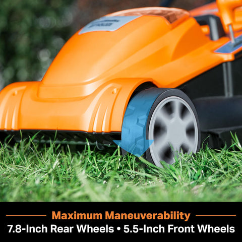 LawnMaster CLMF4817E carry handle design for easy lifting