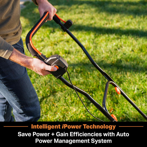 LawnMaster CLMF4819X battery pack two extends mowing runtime.