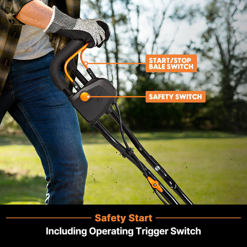 LawnMaster cordless tiller with ergonomic grip for easy handling