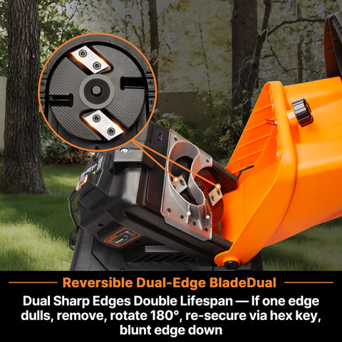 LawnMaster FD1504 two-sided blade for efficient shredding