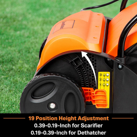 LawnMaster GV1212B folding handles simplify storage after mowing.
