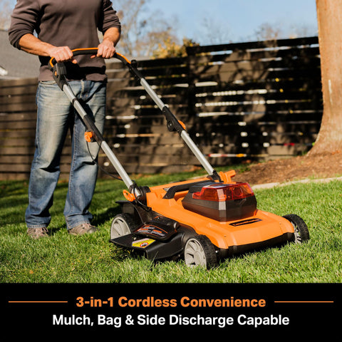 LawnMaster height adjustment with six positions from 1.4 to 3.4 inches