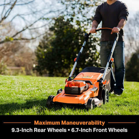 LawnMaster bagging function with a 15-gallon grass bag