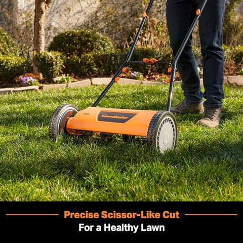 LawnMaster LMRM1602 five-blade system close-up.