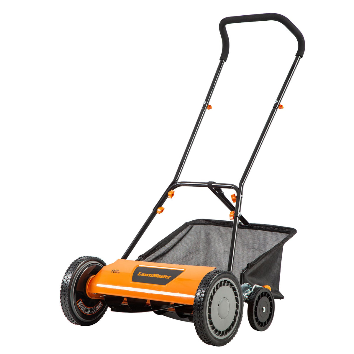 LawnMaster LMRM1801 18-inch deck for smooth, even cuts on small lawns.