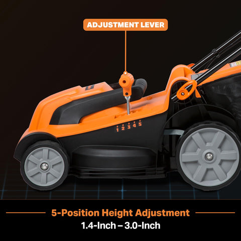 LawnMaster MEB1114K with powerful 3,300 RPM performance during mowing