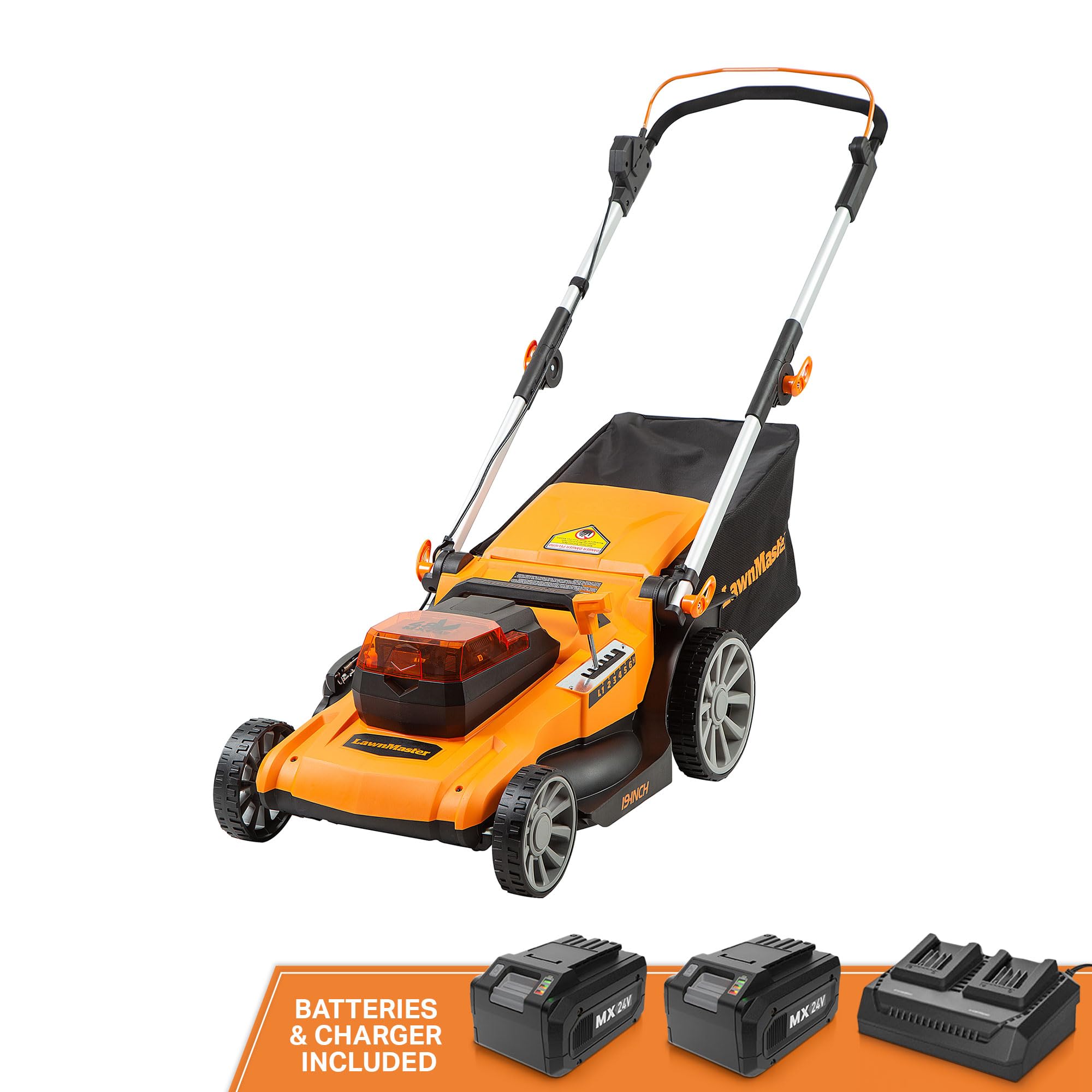 LawnMaster quiet operation for low-noise mowing