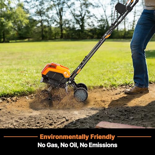 LawnMaster 35-minute runtime suitable for longer tilling sessions