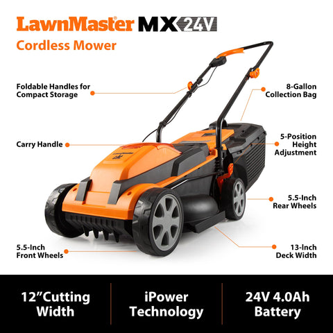 LawnMaster 5.5-inch rear wheels improve yard navigation