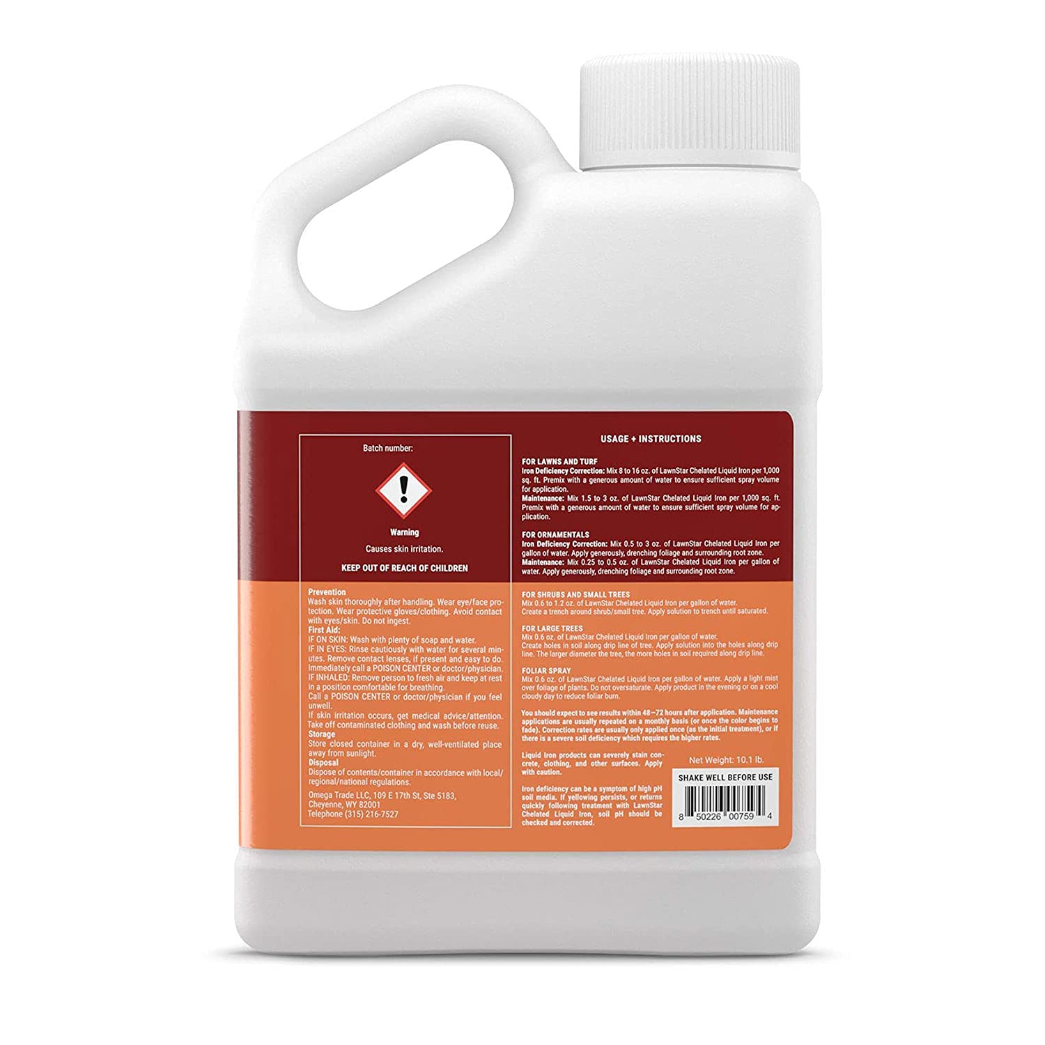 LawnStar Liquid Iron on a lush lawn highlighting color improvement
