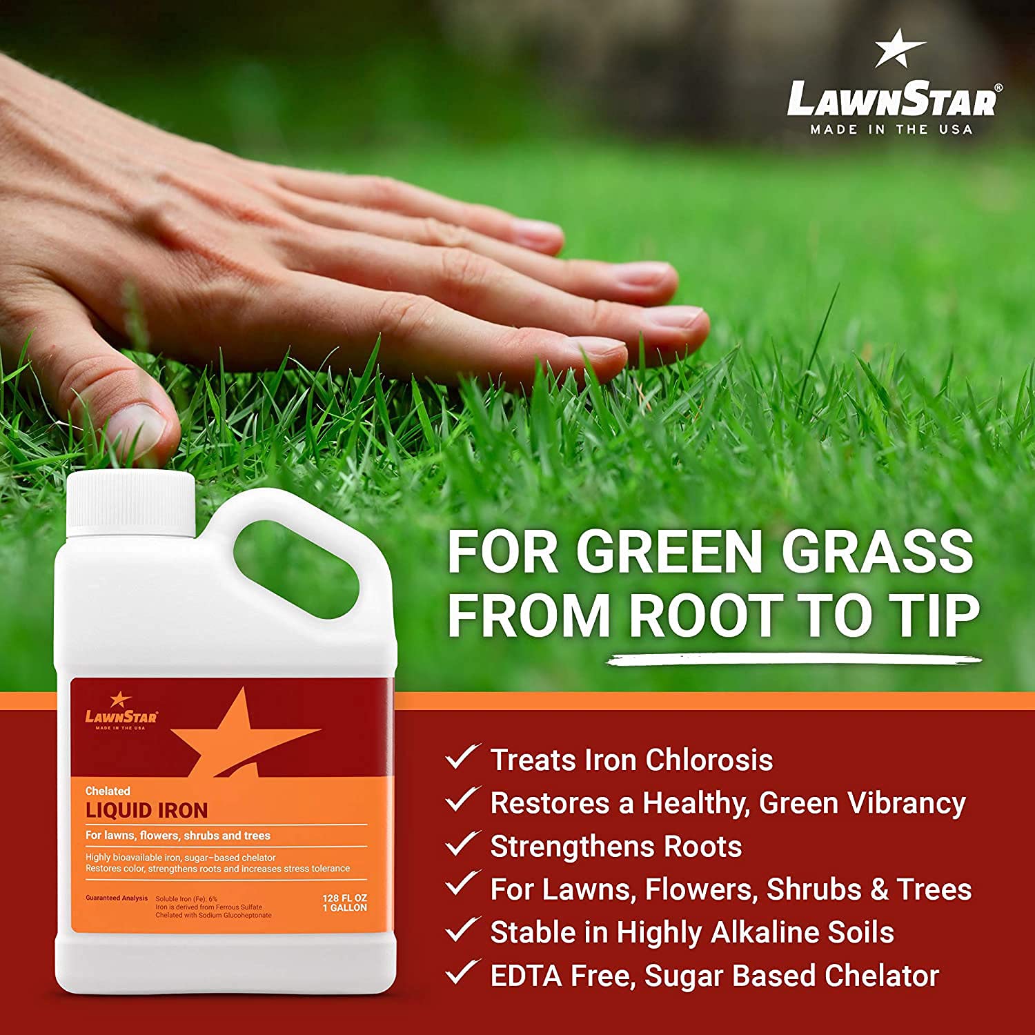 Root-drench application with LawnStar Liquid Iron boosts root health