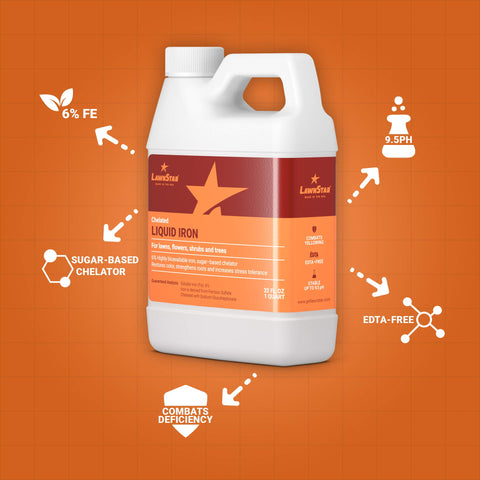 LawnStar Liquid Iron root drench supports robust root health and nutrient uptake