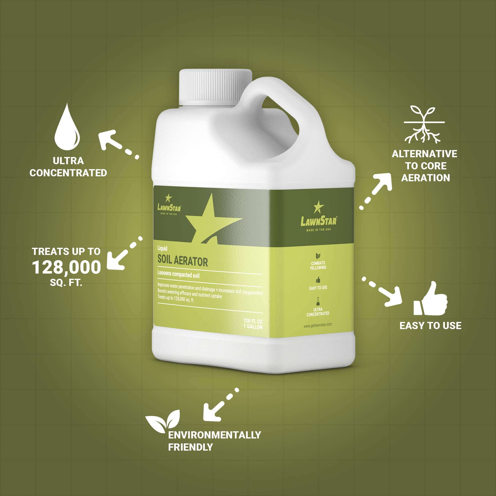 LawnStar Liquid Lawn Aerator applied to soil for even coverage and better drainage.
