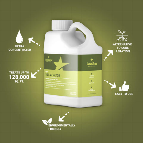 LawnStar Liquid Lawn Aerator applied to soil for even coverage and better drainage.
