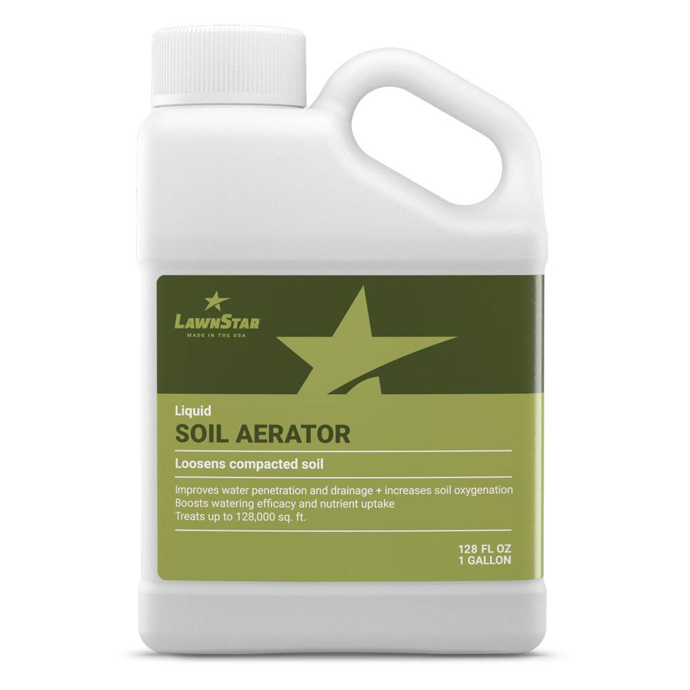 LawnStar Liquid Lawn Aerator bottle ready for easy soil treatment to boost water penetration.