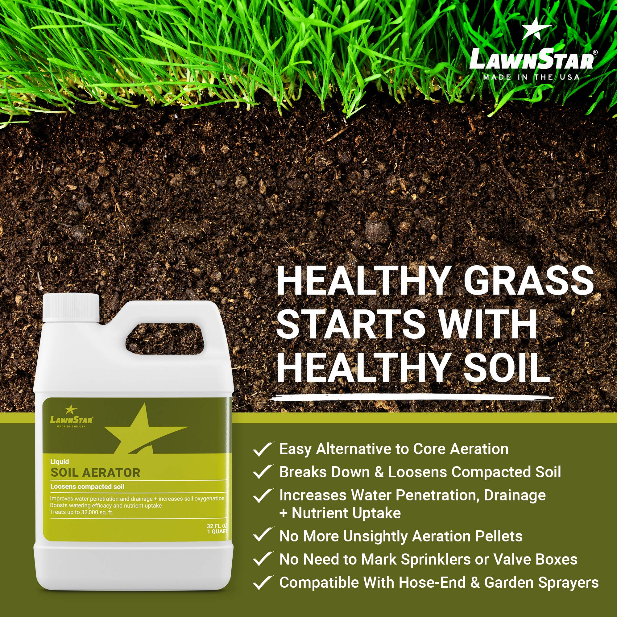 LawnStar packaging highlighting value and coverage
