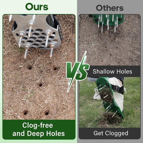 LawnVigor Aerator Shoes feature adjustable fit for secure comfort.
