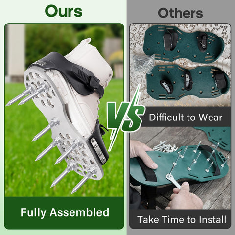 LawnVigor Aerator Shoes arrive fully assembled and ready to wear.