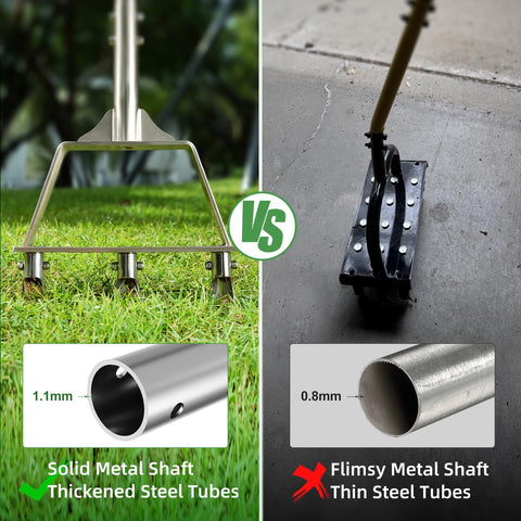LawnVigor yard plug aerator creating aeration plugs for water absorption