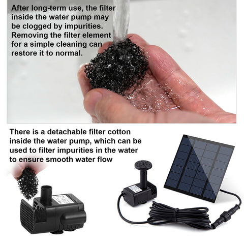 LAWOHO fountain pump ready for pond or birdbath with plug-in operation
